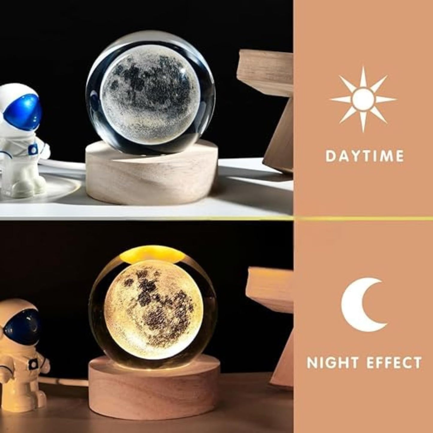 3D Wooden Base Crystal Ball