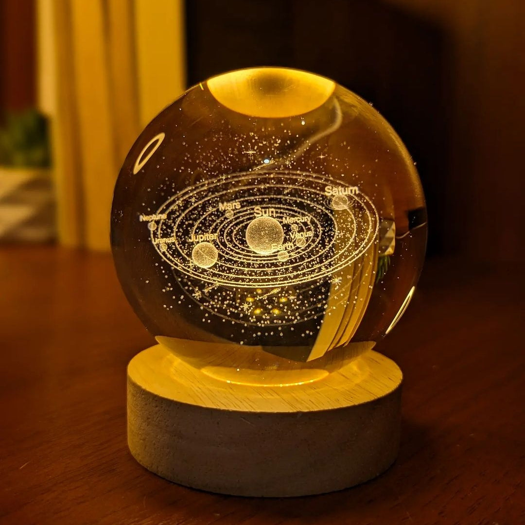 3D Wooden Base Crystal Ball