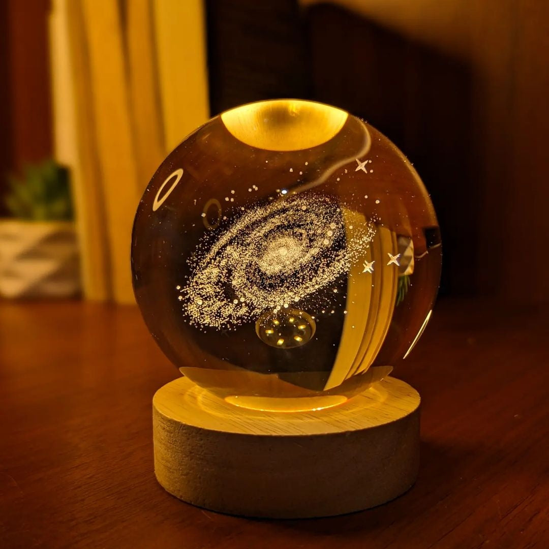3D Wooden Base Crystal Ball