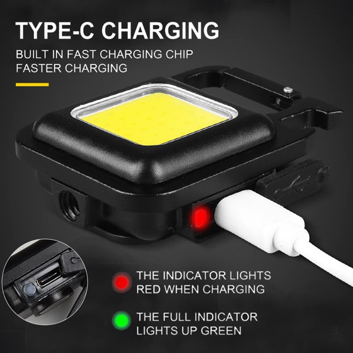 Mini LED USB Rechargeable COB Flashlight