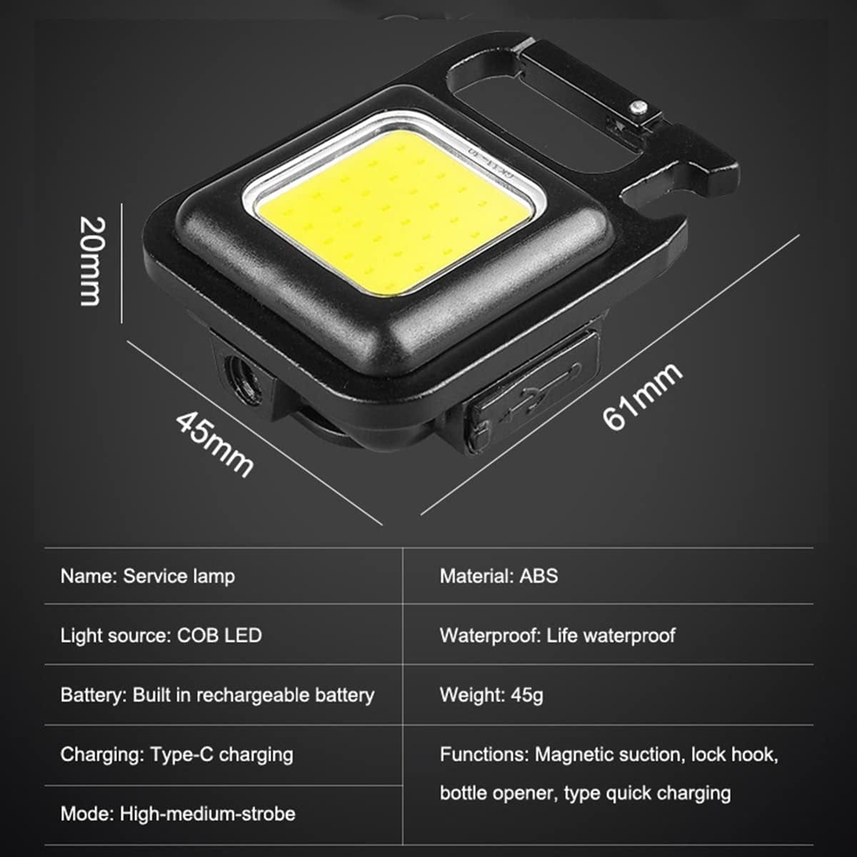 Mini LED USB Rechargeable COB Flashlight