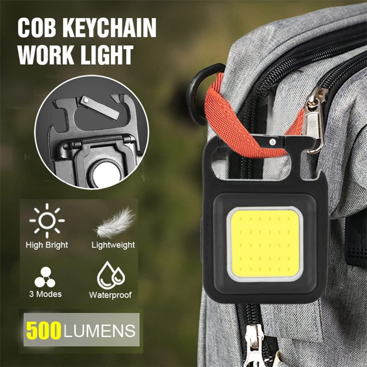 Mini LED USB Rechargeable COB Flashlight