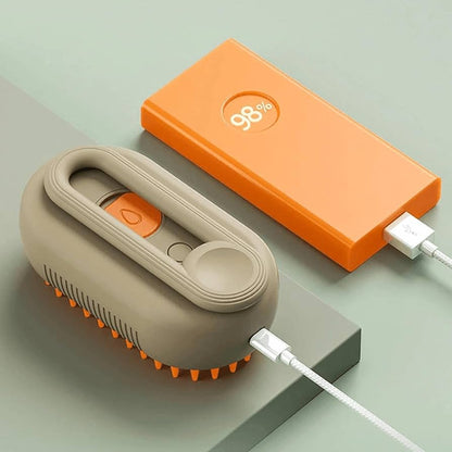 3-in-1 Steam Brush for Dogs and Cats | Silicone Massage & Grooming Comb