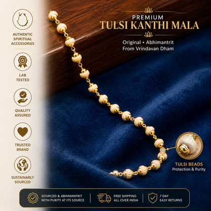 Premium Gold-Plated Tulsi Ji Kanthi Mala | Blessed in Vrindavan Dham