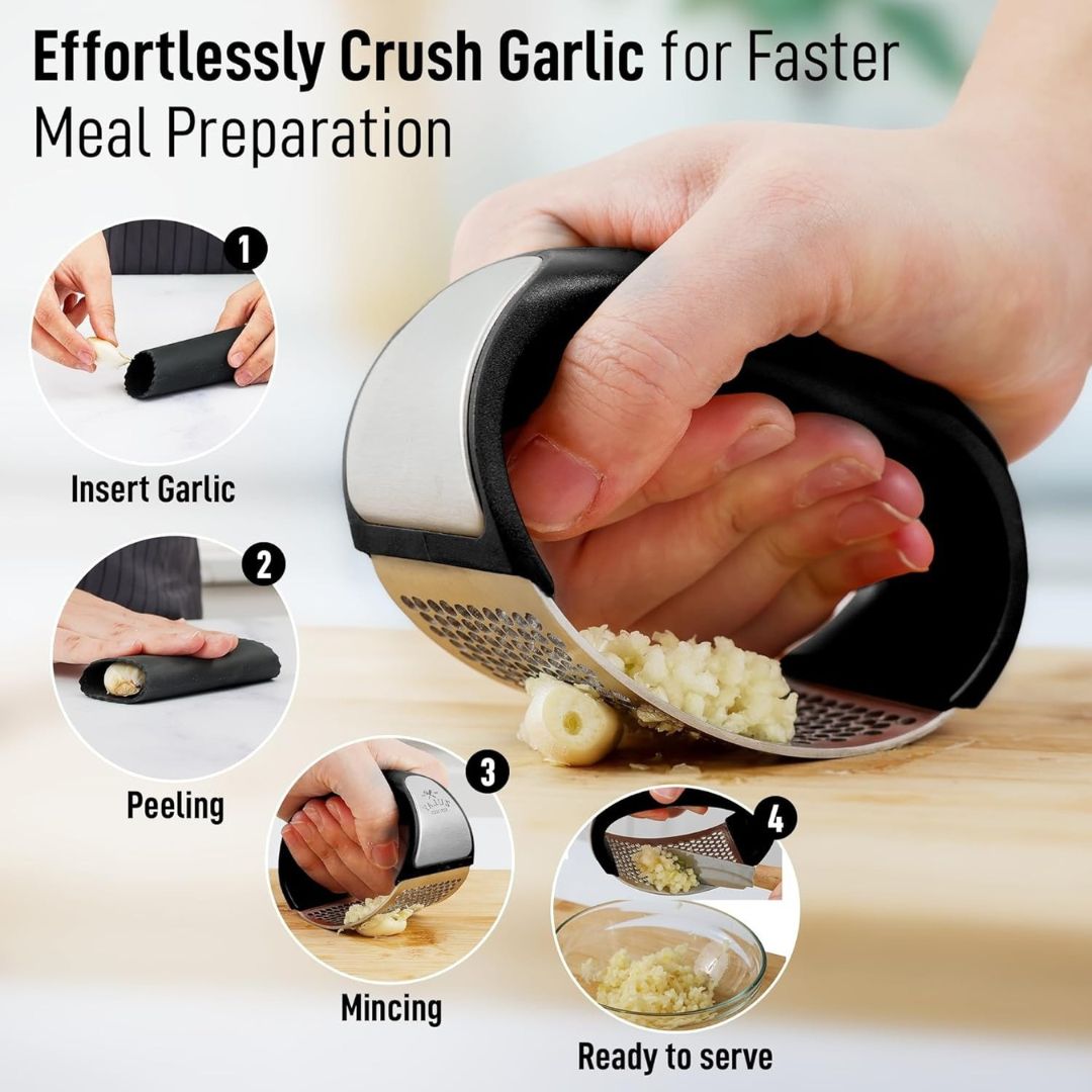 Stainless Steel Garlic Crusher (Pack of 3)