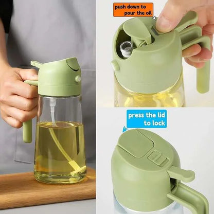 Sprayable And Pourable Glass Oil Bottle