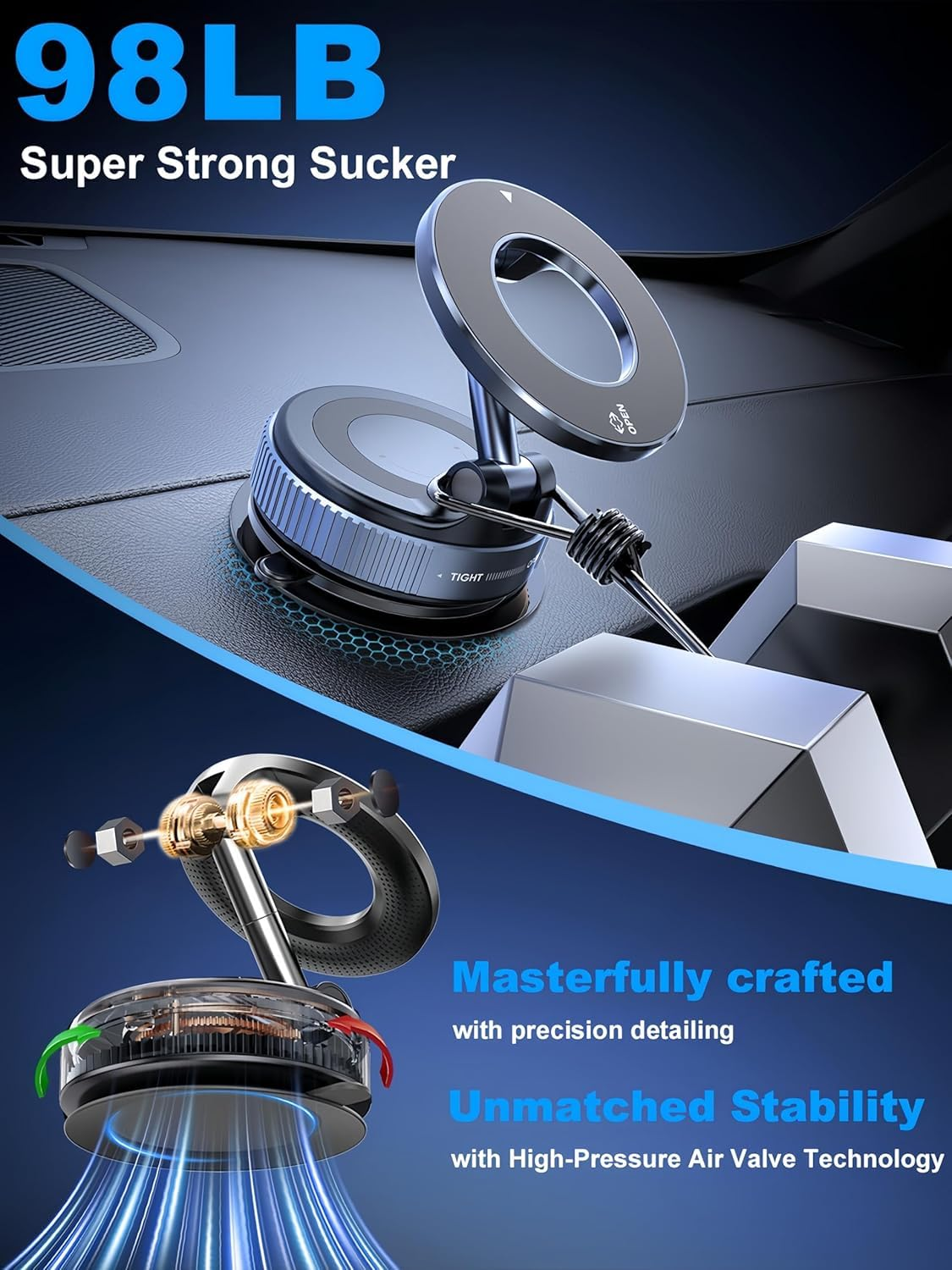 360° Vacuum Suction Phone Holder