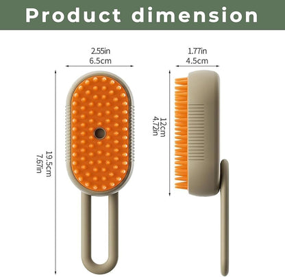 3-in-1 Steam Brush for Dogs and Cats | Silicone Massage & Grooming Comb