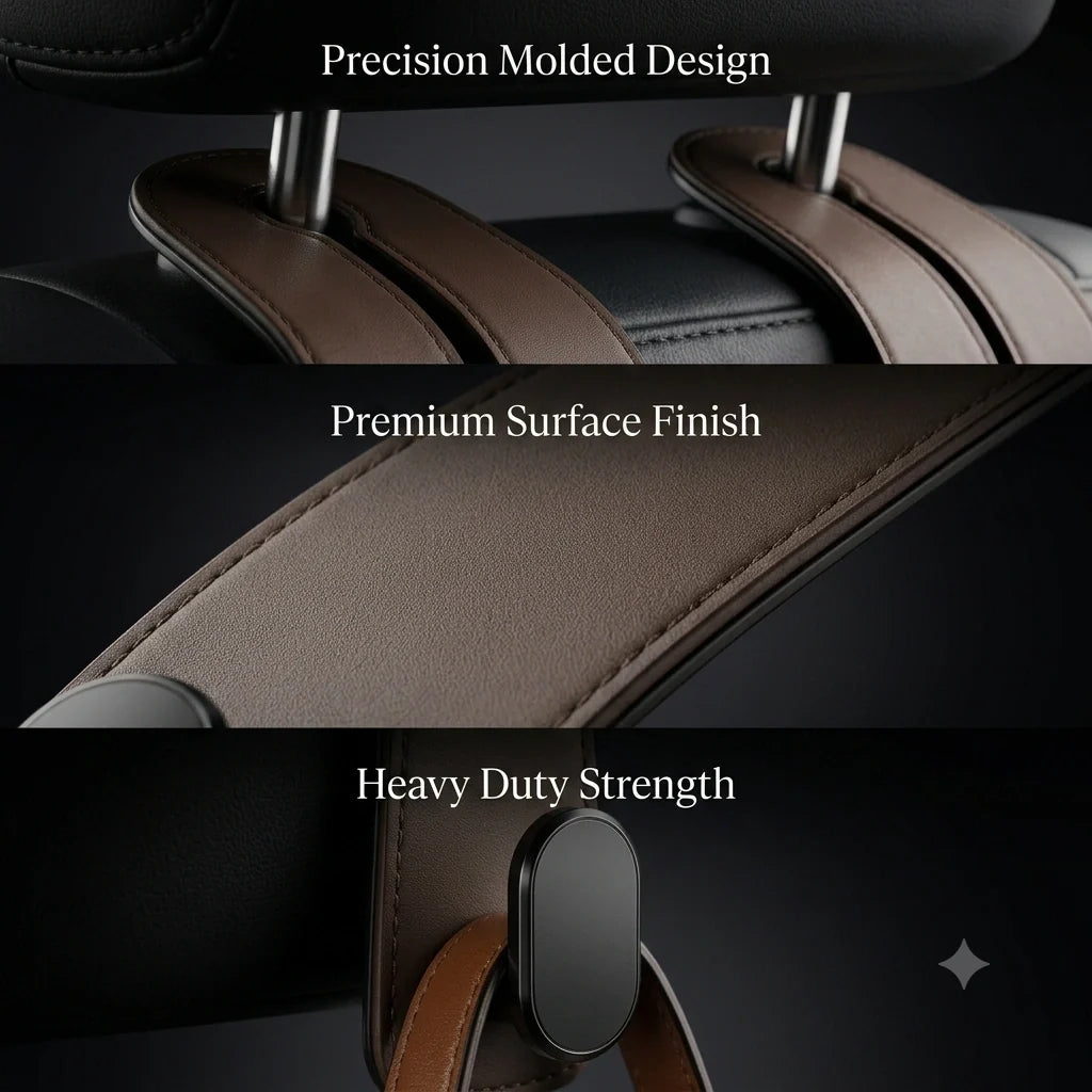 Premium Leather Car Seat Hook Organizer – Elite Edition