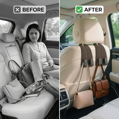 Premium Leather Car Seat Hook Organizer – Elite Edition