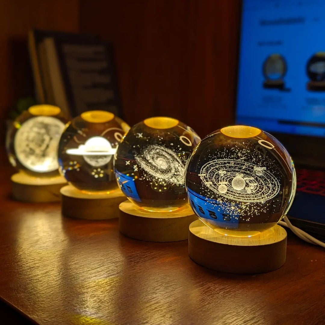 3D Wooden Base Crystal Ball