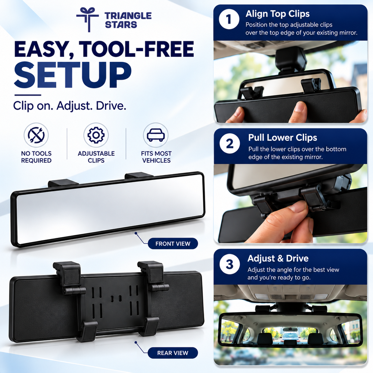 BlindSpot360™ Wide-Angle Panoramic Rearview Mirror