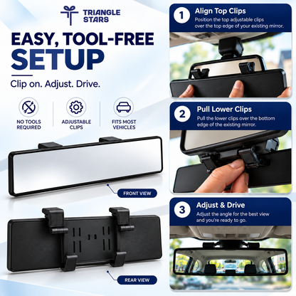 BlindSpot360™ Wide-Angle Panoramic Rearview Mirror