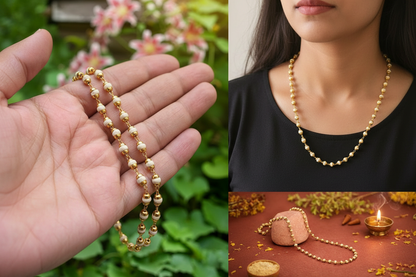 Premium Gold-Plated Tulsi Ji Kanthi Mala | Blessed in Vrindavan Dham