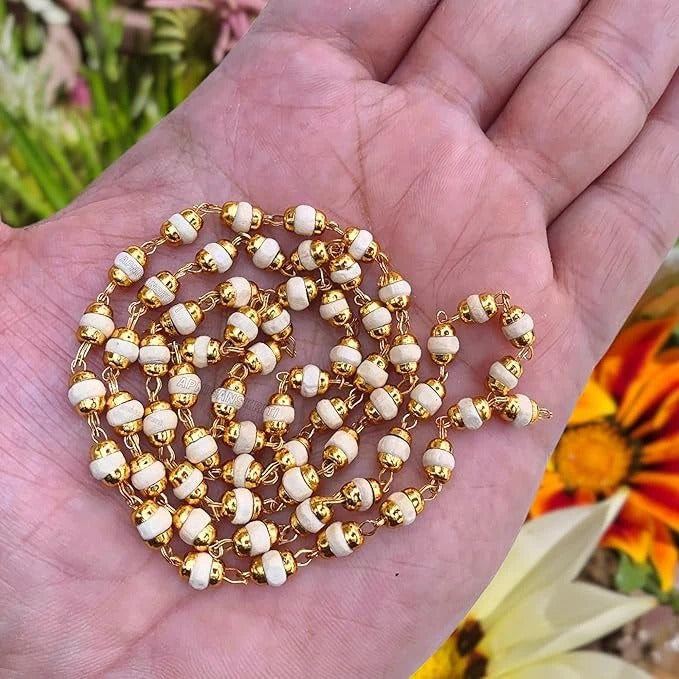 Premium Gold-Plated Tulsi Ji Kanthi Mala | Blessed in Vrindavan Dham