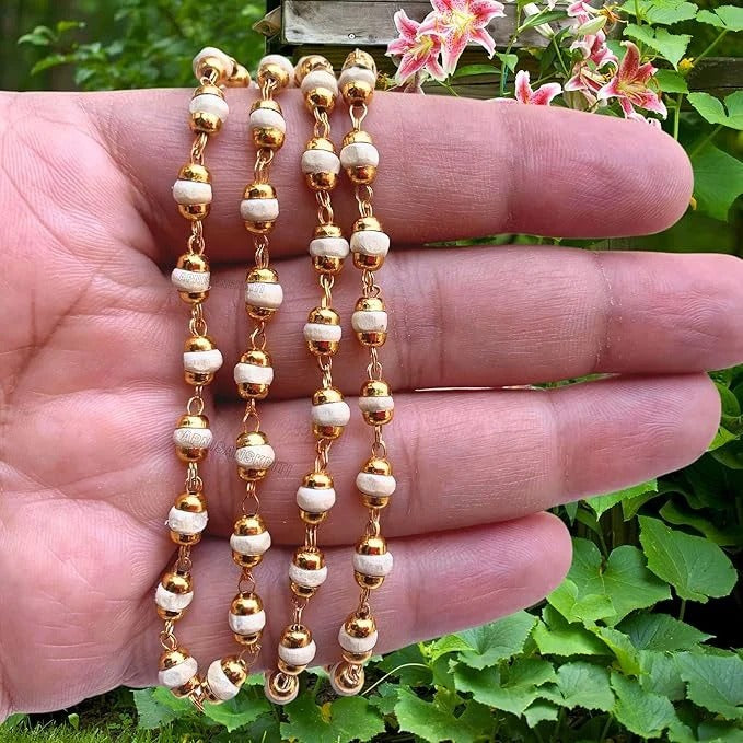 Premium Gold-Plated Tulsi Ji Kanthi Mala | Blessed in Vrindavan Dham